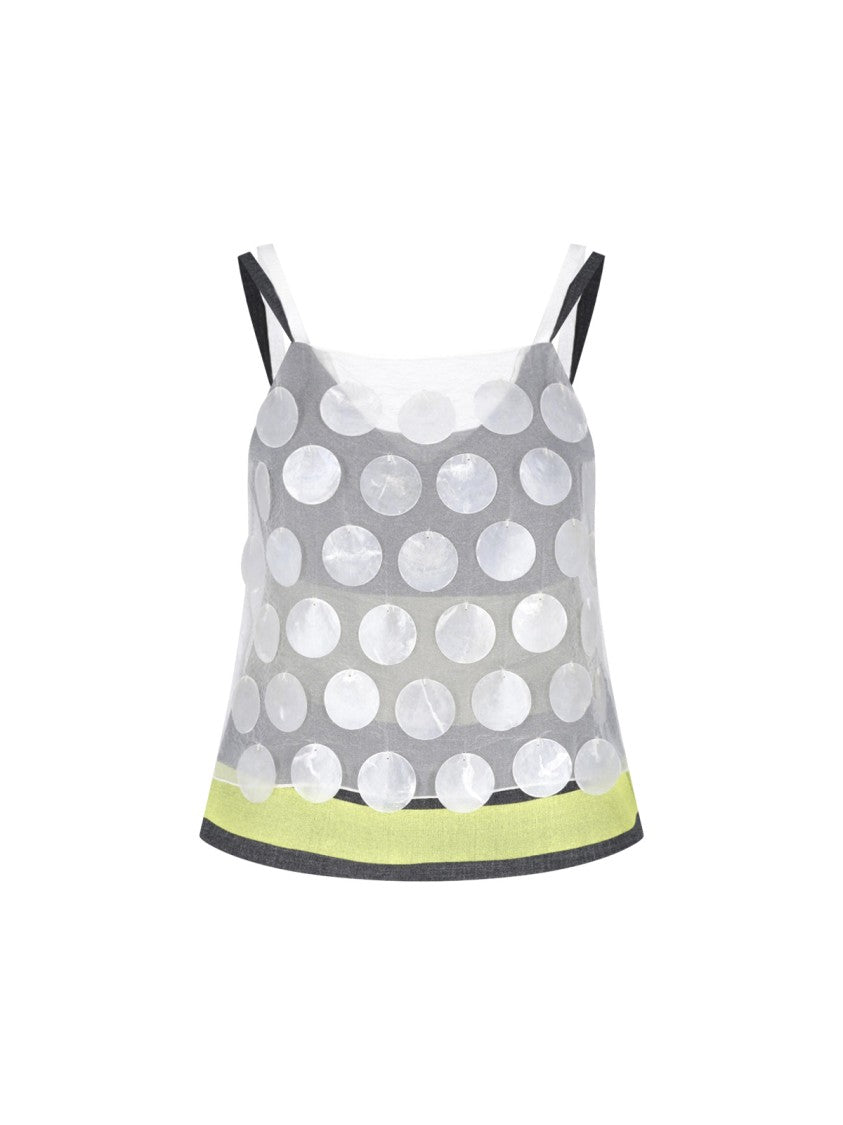 Marni Multicolor Fabric Appliqué Tank Top