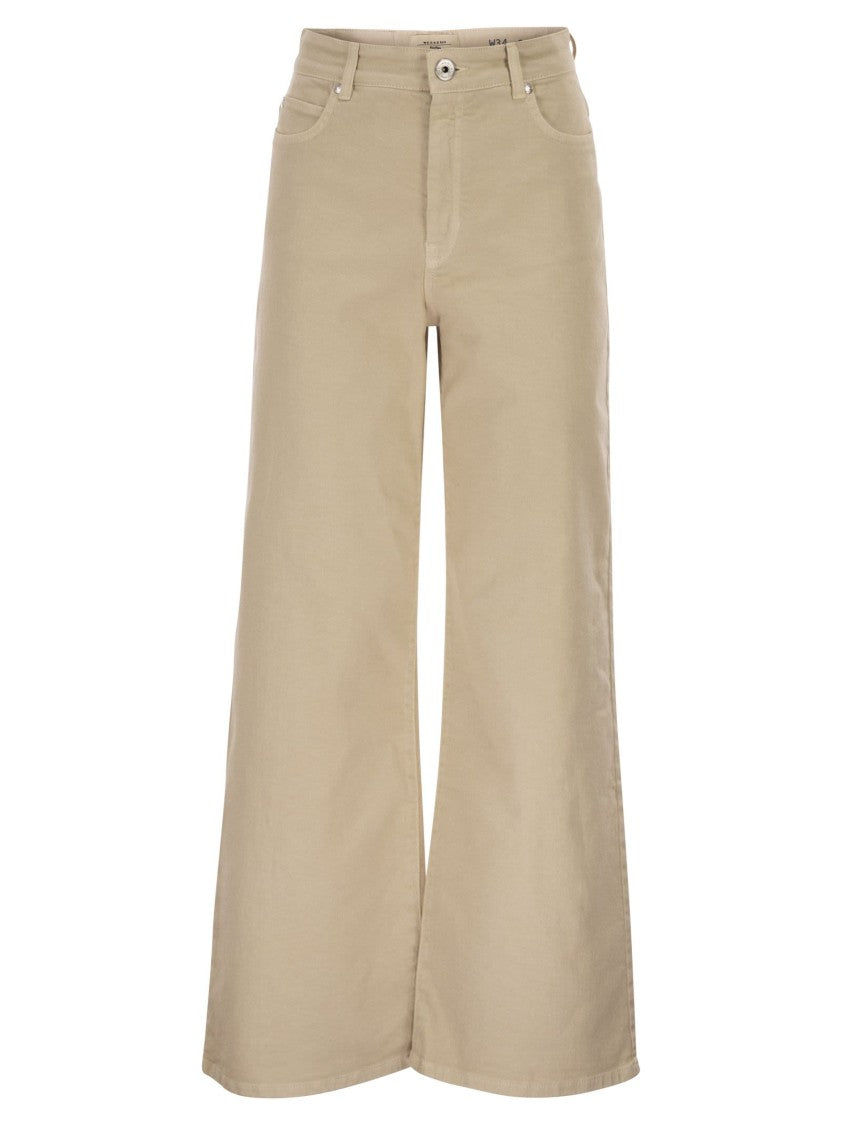 Max Mara Wkdmedina - Wide-Leg Trousers In Cotton Drill