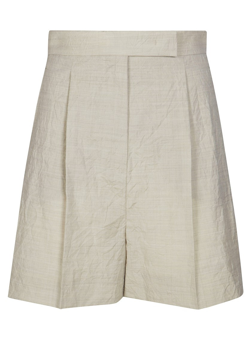 Max Mara Abisso Pleated Shorts With Textured Finish