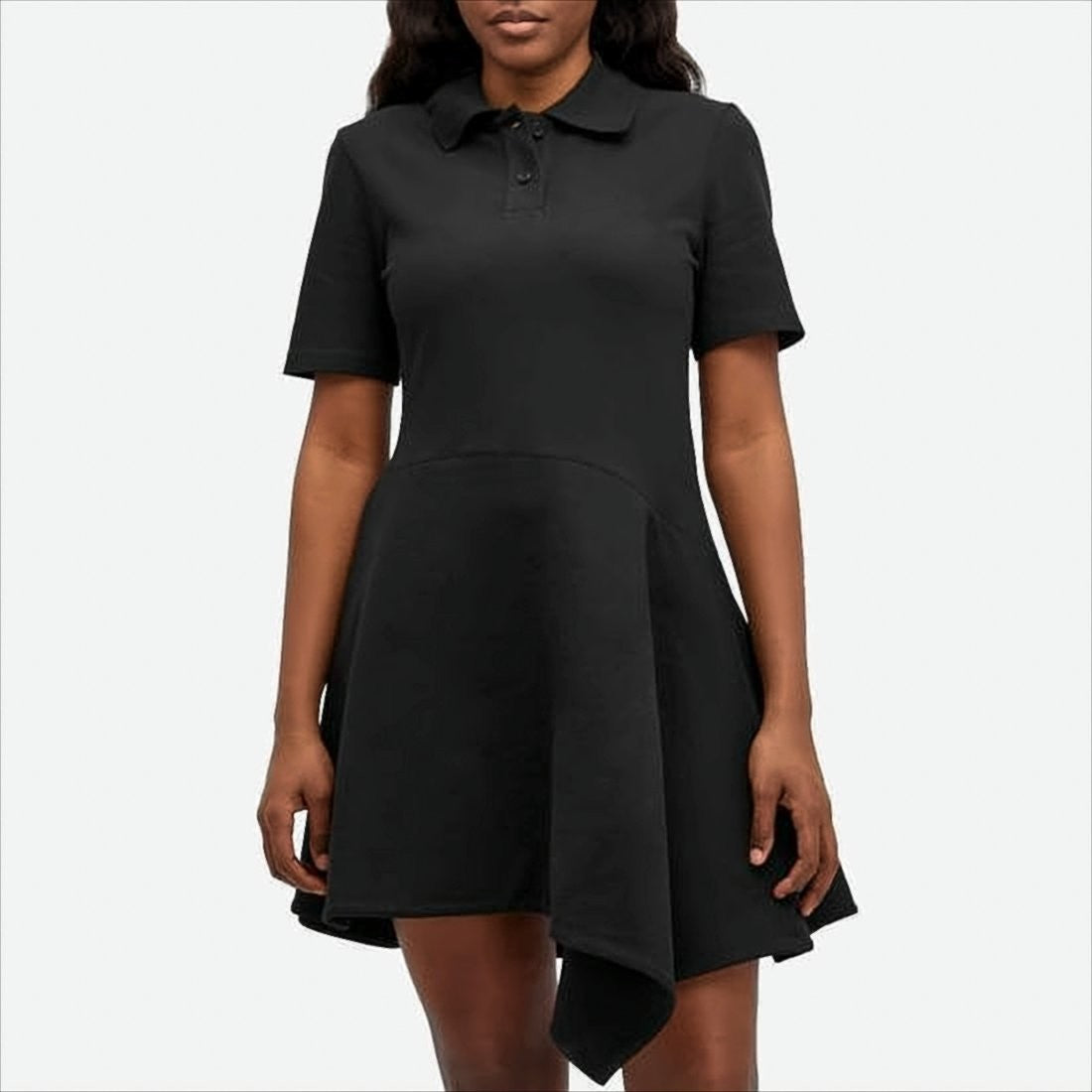 J. W. Anderson Polo Collar Midi Dress With Asymmetrical Hemline