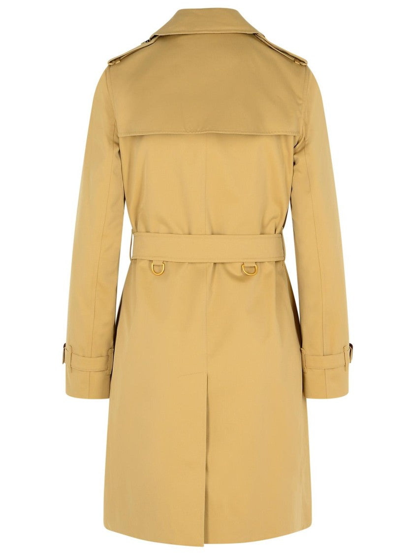 Burberry Beige Cotton 'Kensington' Medium Trench Coat