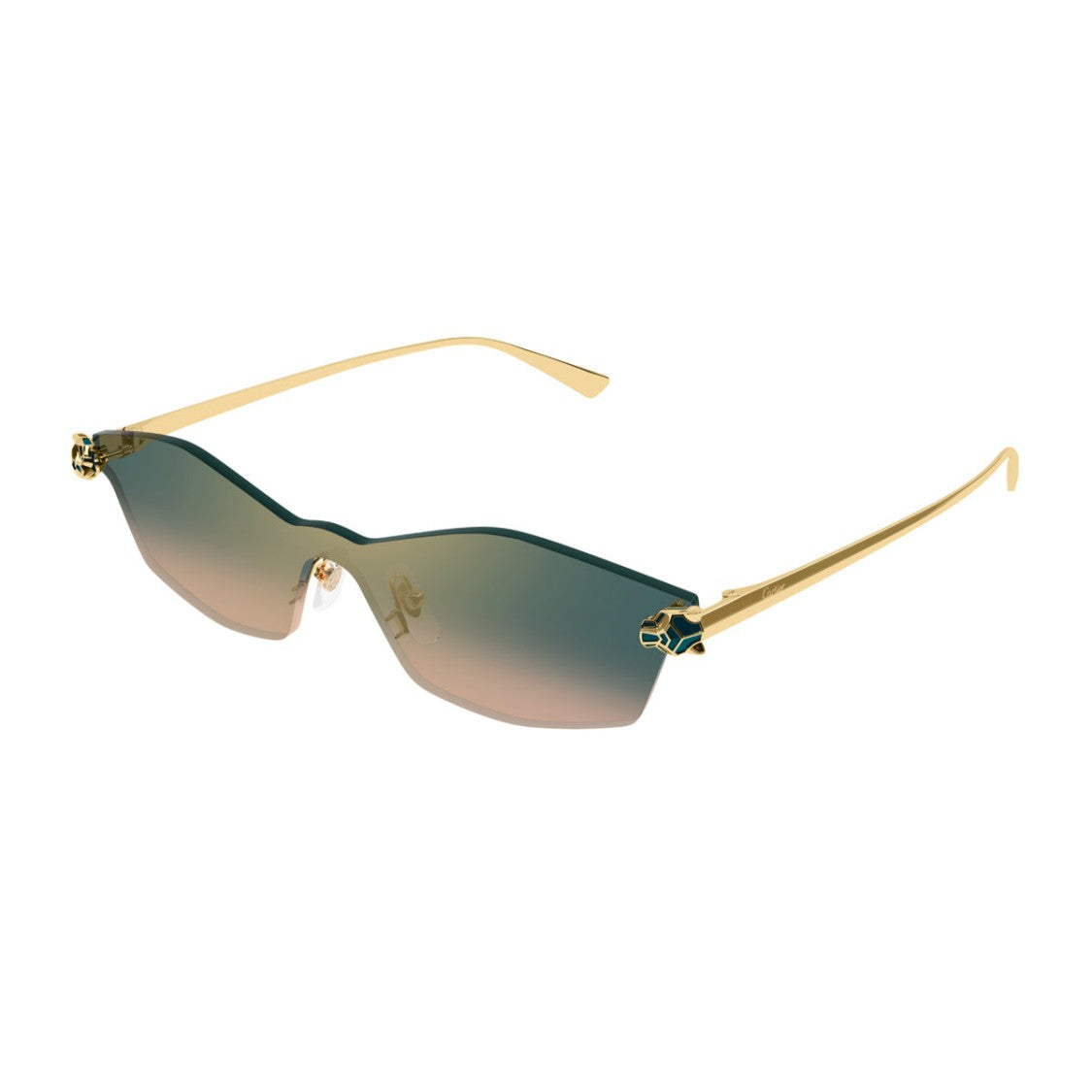 Cartier Panthère De Cartier Rimless Sunglasses With Gold Frame