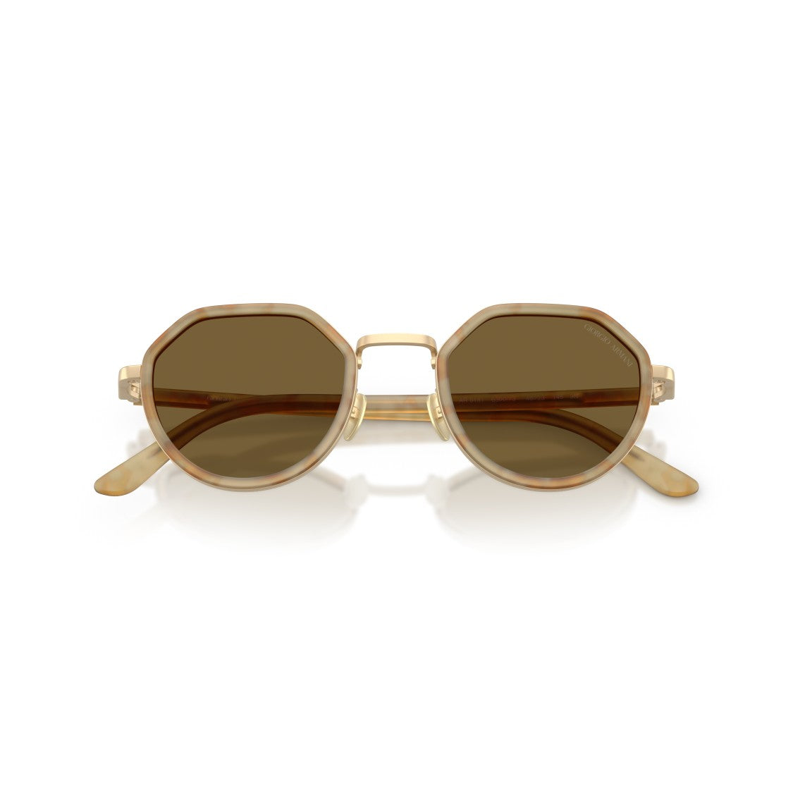 Giorgio Armani 0Ar6181 Octagonal Frame Sunglasses With Translucent Beige Accents