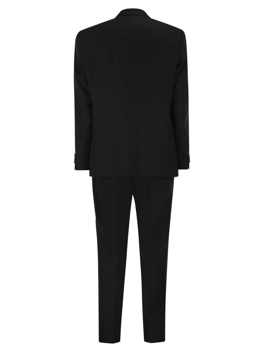 Boss Regular Fit Suit In Wool And Elastane Blend