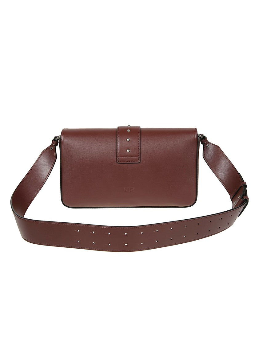 Pinko Love One Classic Leather Shoulder Bag