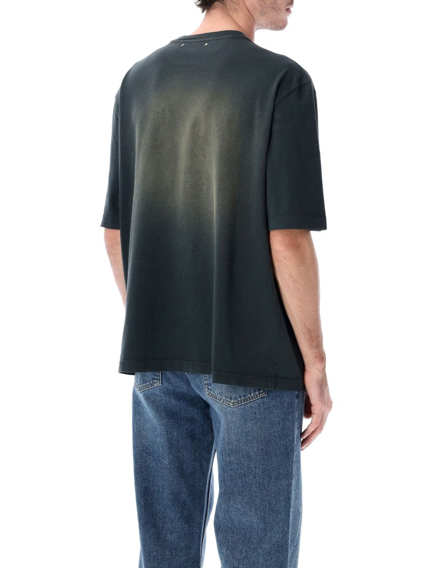 Golden Goose Black Bleached Wash Cotton T-Shirt