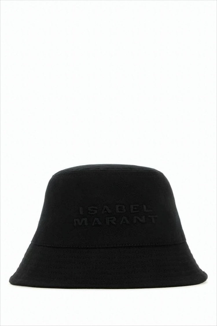 Isabel Marant Classic Black Bucket Hat With Tonal Embroidery
