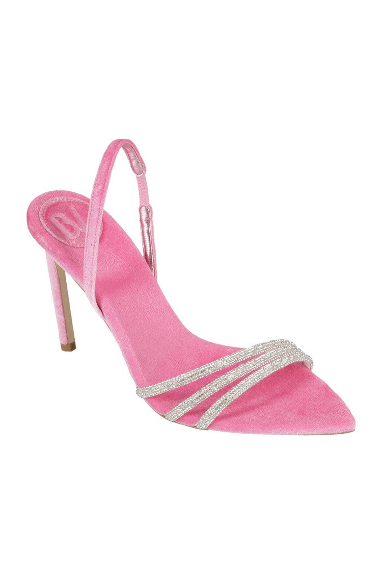 Bettina Vermillon Pink Velvet Sandal