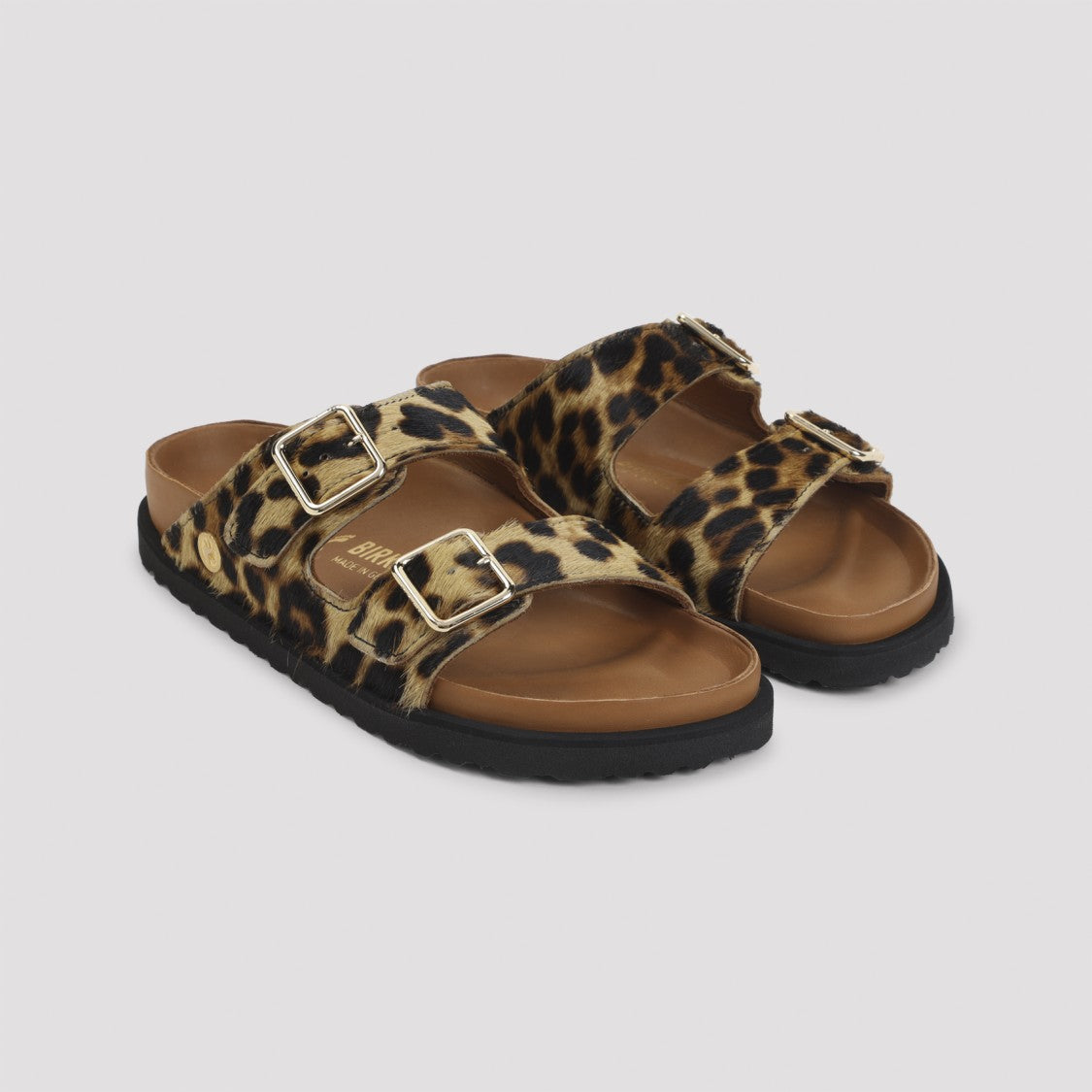 Birkenstock 1774 Arizona Leopard Calf Hair Mules