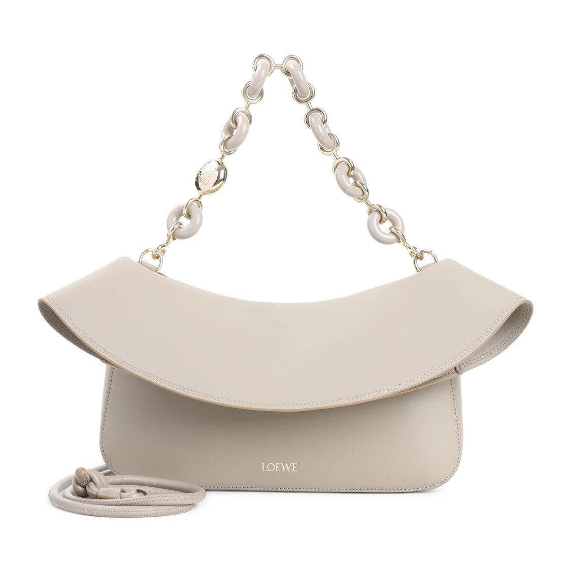 Loewe Ola Medium Bag With Curved Front Flap And Gold-Tone Chain