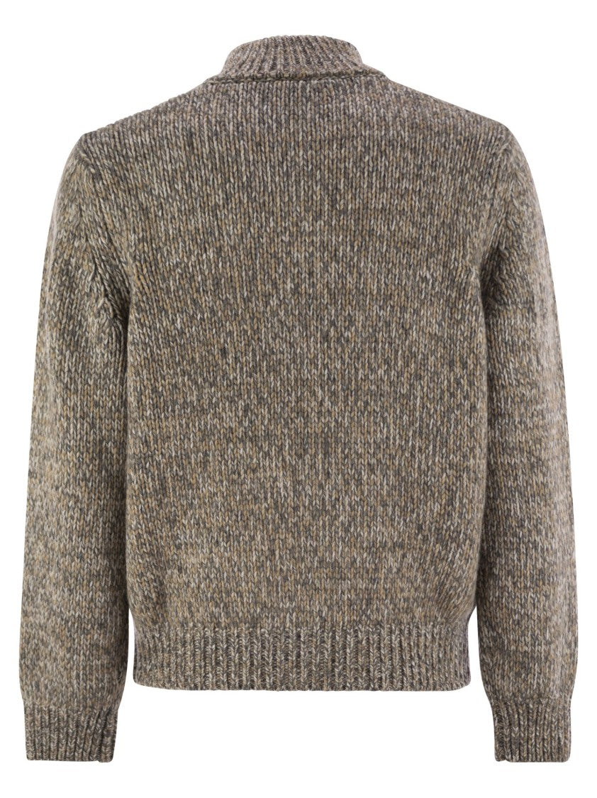 Peserico Wool-Blend Turtleneck Cardigan