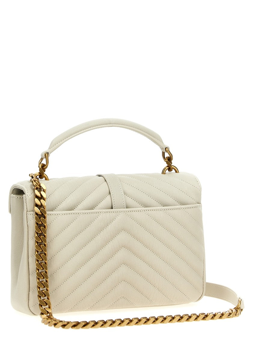 Saint Laurent Quilted Leather Crossbody Bag With Chevron Pattern