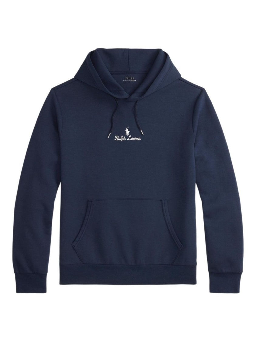 Polo Ralph Lauren Navy Blue Hoodie With Embroidered Script Logo