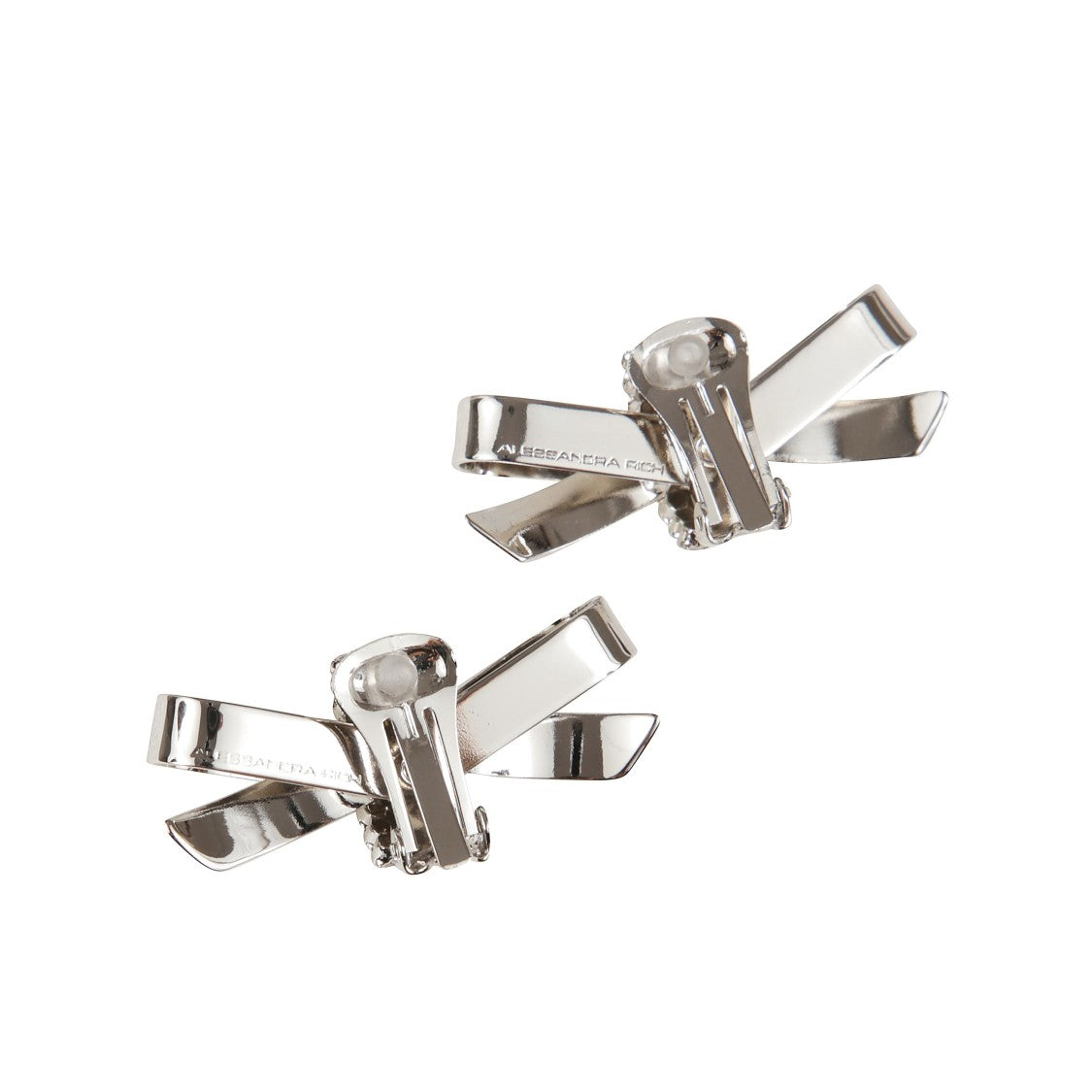 Alessandra Rich Bow Clip Earrings With Sparkling Crystal Embellishments