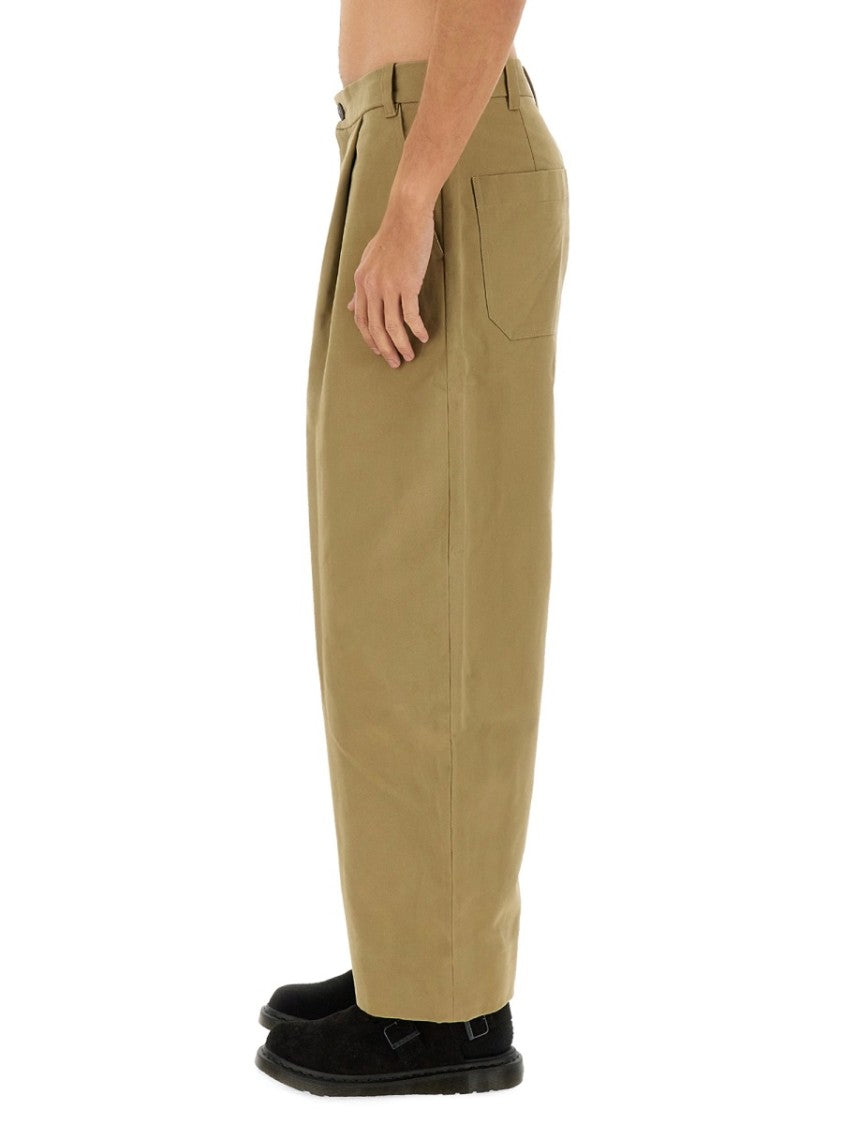 Studio Nicholson Neutrals Sorte Wide-Leg Cropped Cotton Pants