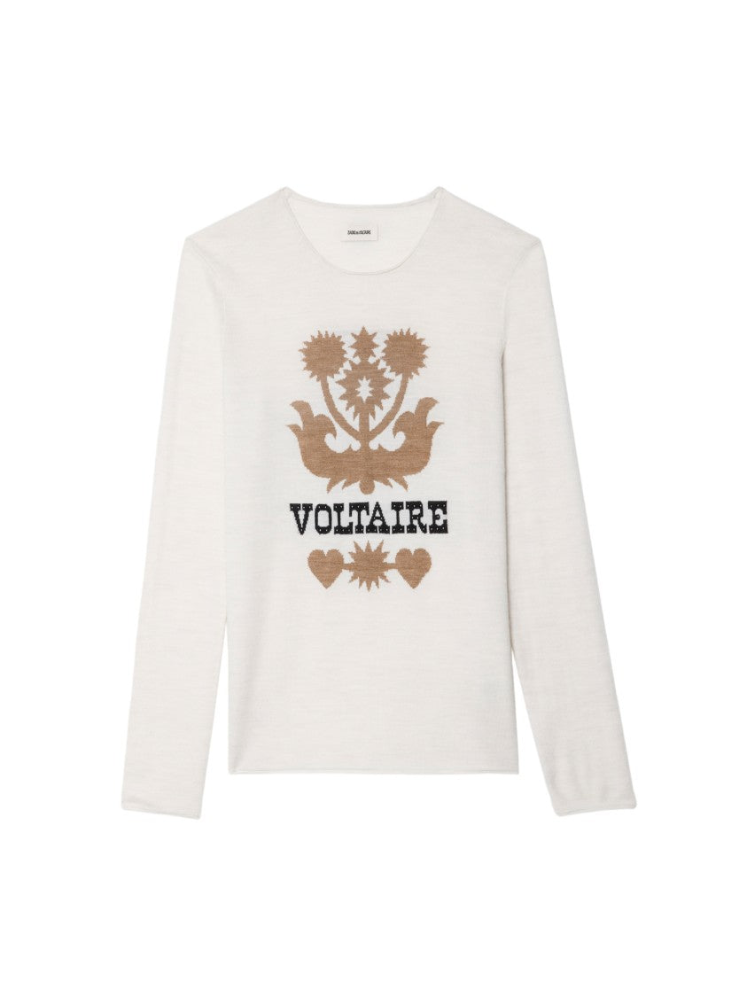 Zadig & Voltaire Wool Sweater With Central Graphic Design