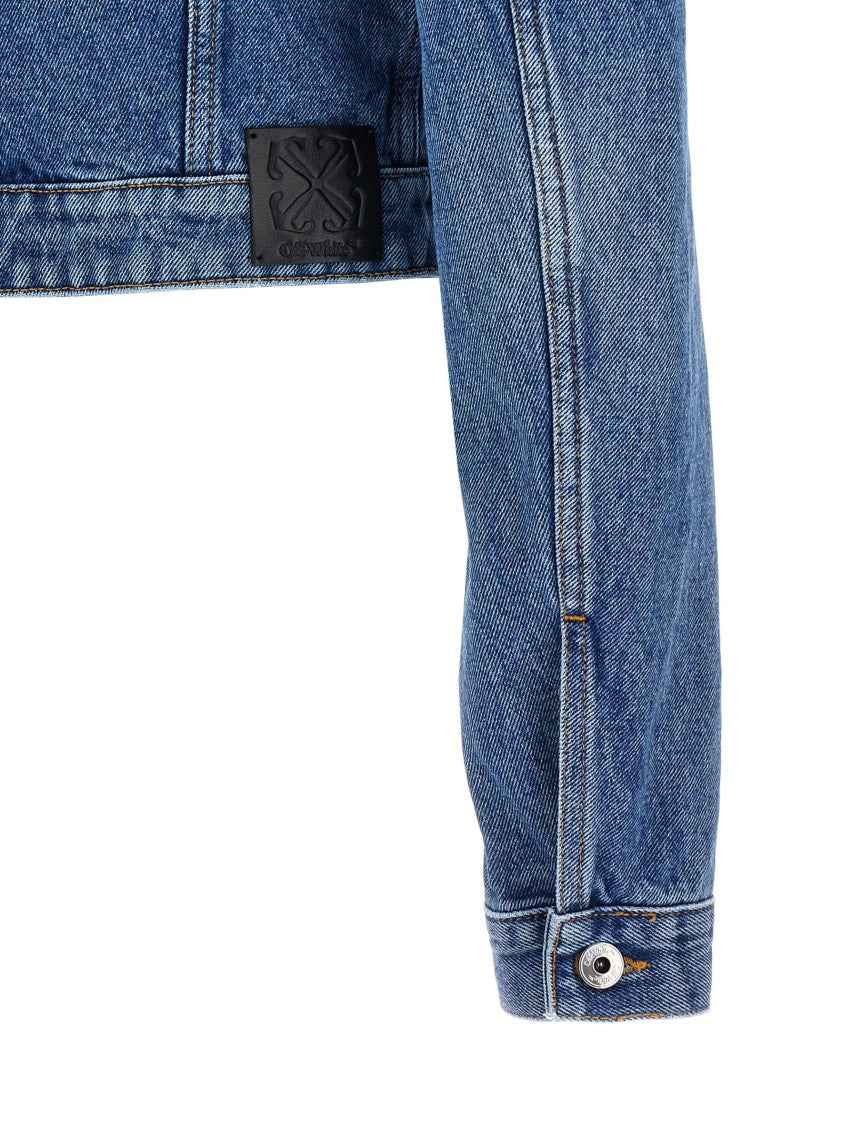 Off-White Cropped Cotton Denim Jacket