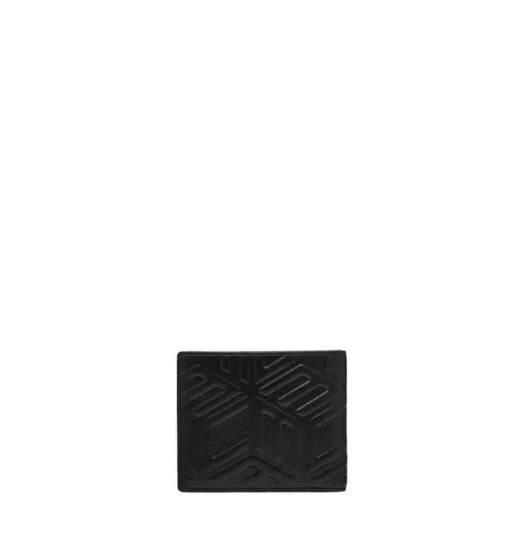 Mcm Bifold Wallet With Cubic Embossed Monogram Design
