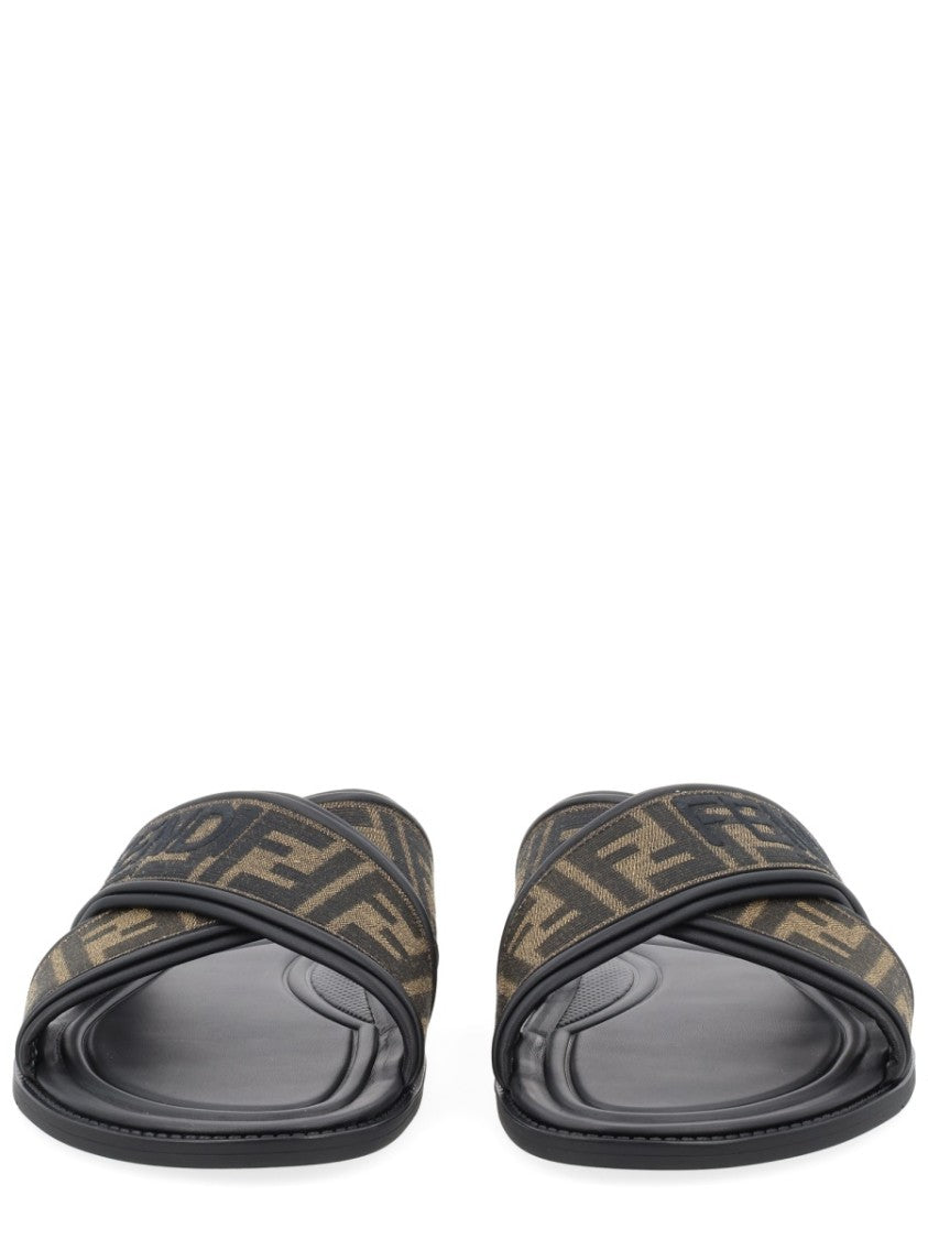 Fendi Monogram Cushioned Slide Sandals