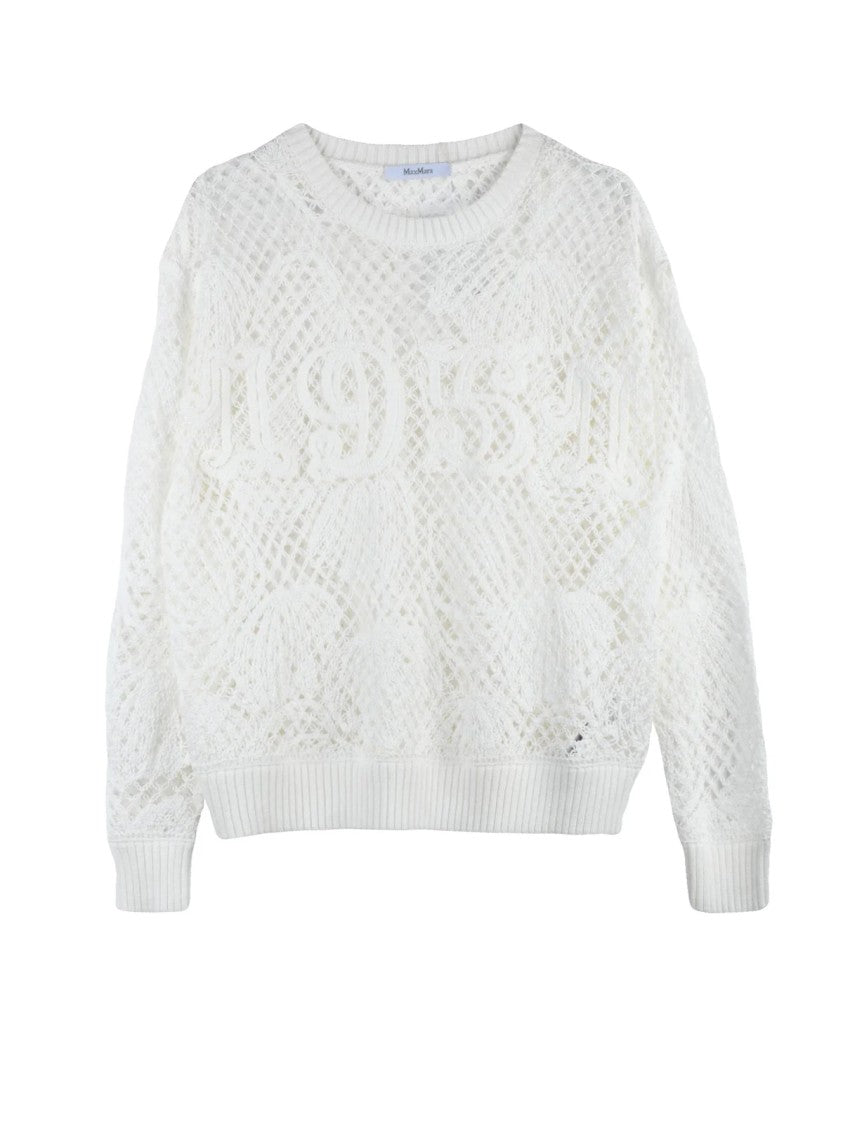 Max Mara Intricate Openwork Tricot Knit Sweater By Max Mara