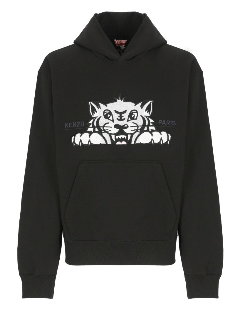 Kenzo Black Happy Tiger Hoodie