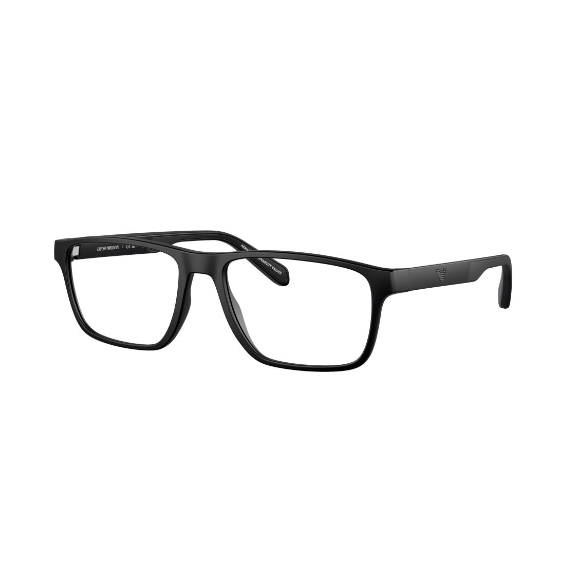 Emporio Armani 0Ea3233 Rectangular Matte Black Eyeglasses With Minimalist Design