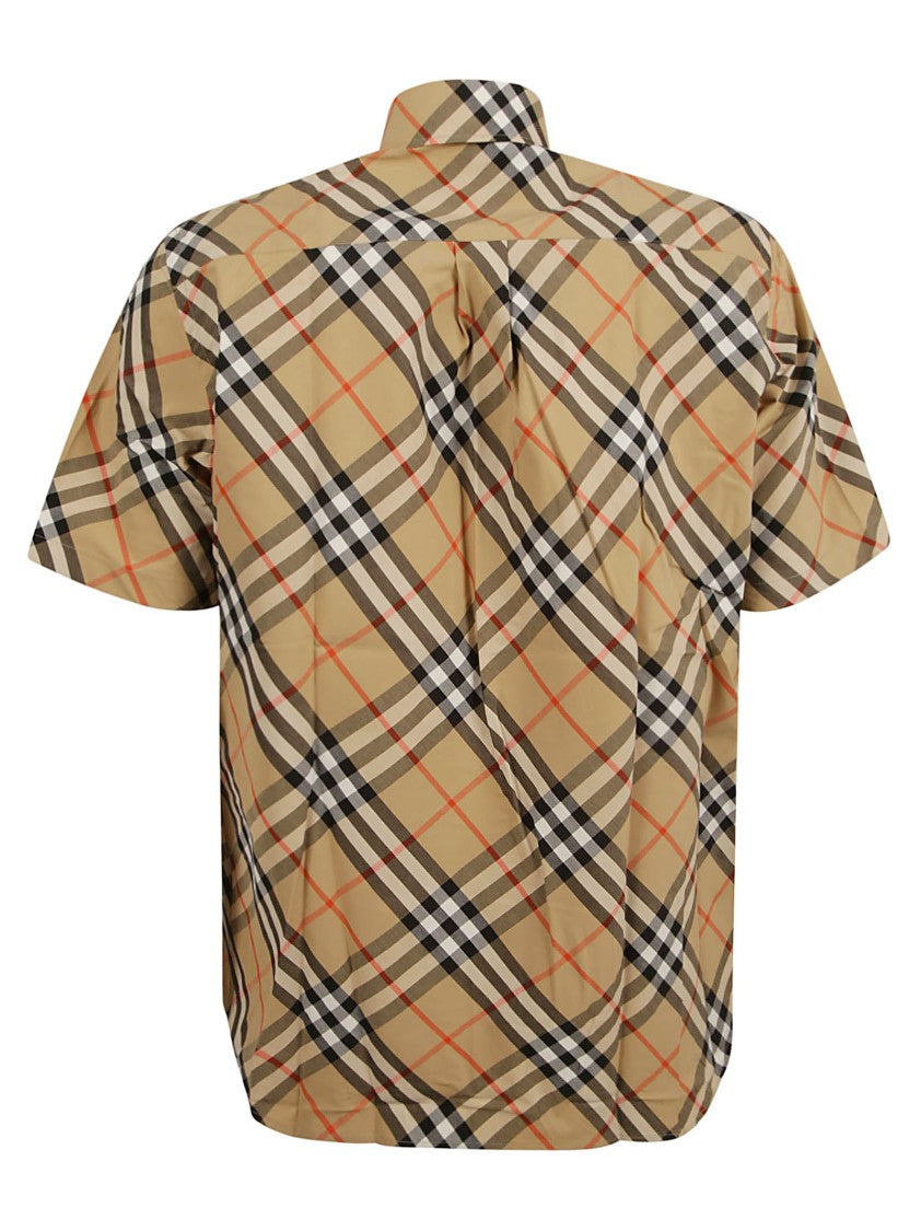 Burberry Short-Sleeved Check Shirt With Button-Down Front