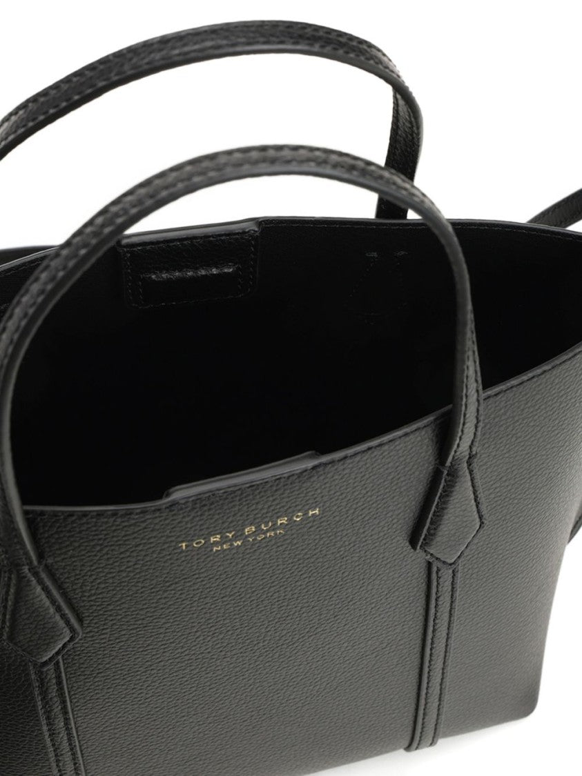 Tory Burch Black Shopping Perry Small Leather Tote Bag