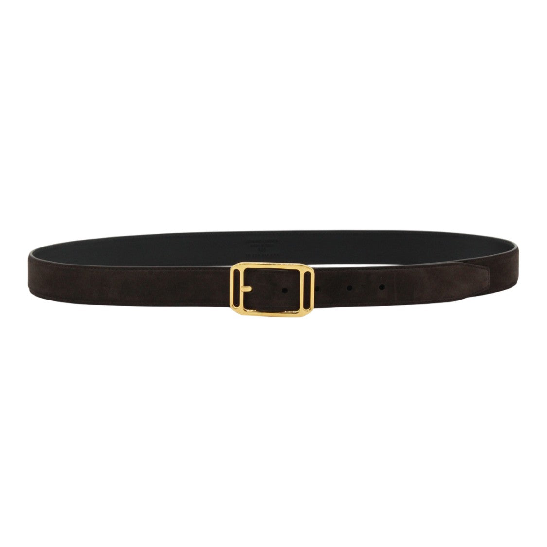 Tom Ford Sleek Brown Belt With Polished Gold Buckle
