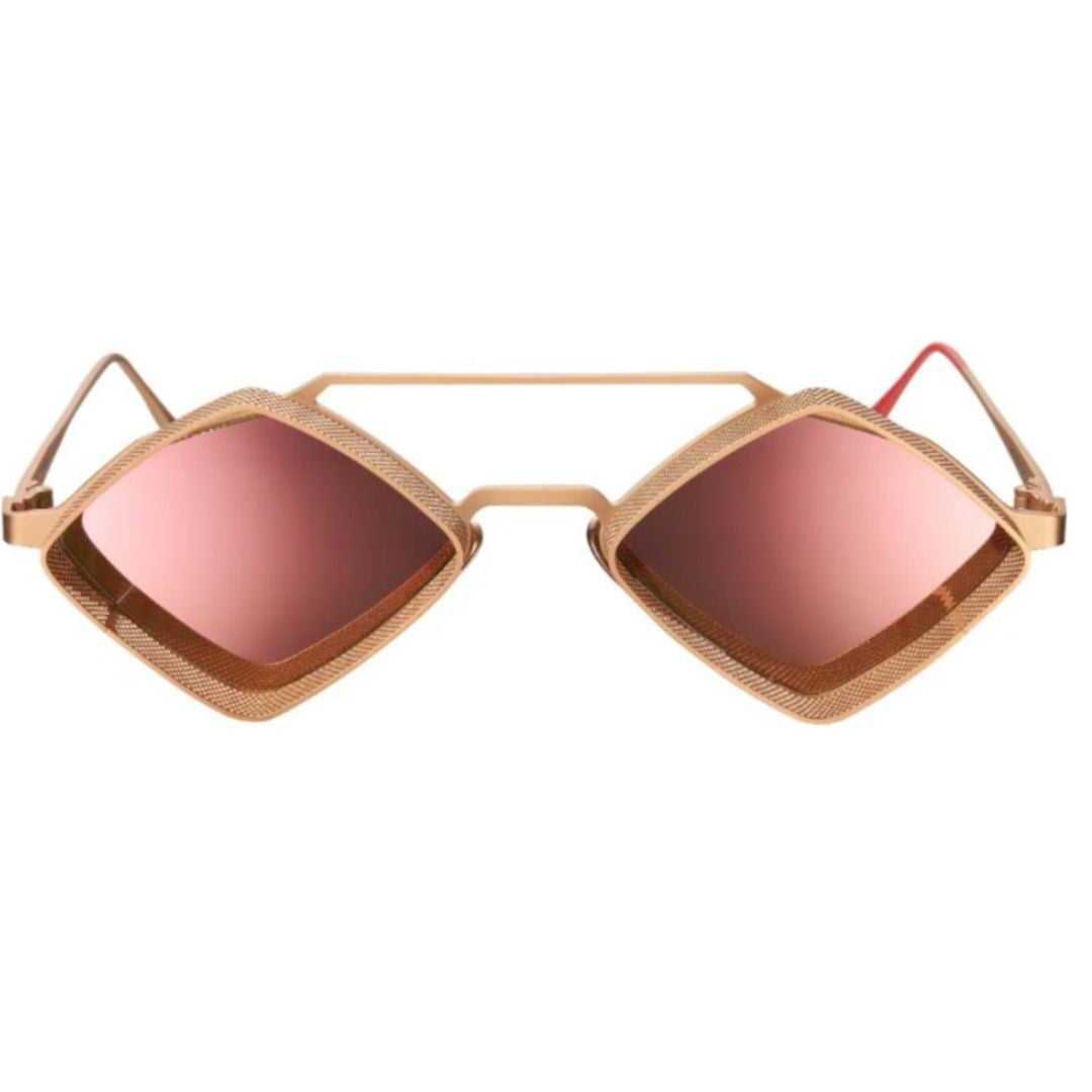 Vysen Jaxs J-6 Geometric Diamond-Shape Sunglasses With Textured Metallic Finish