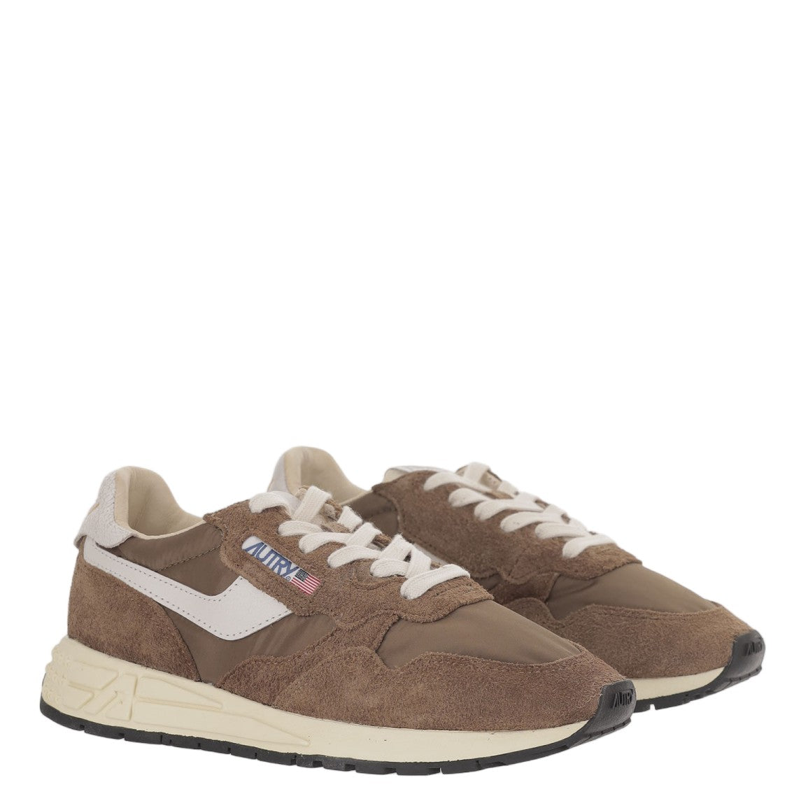 Autry Brown/White Padded Heel Running Sneakers
