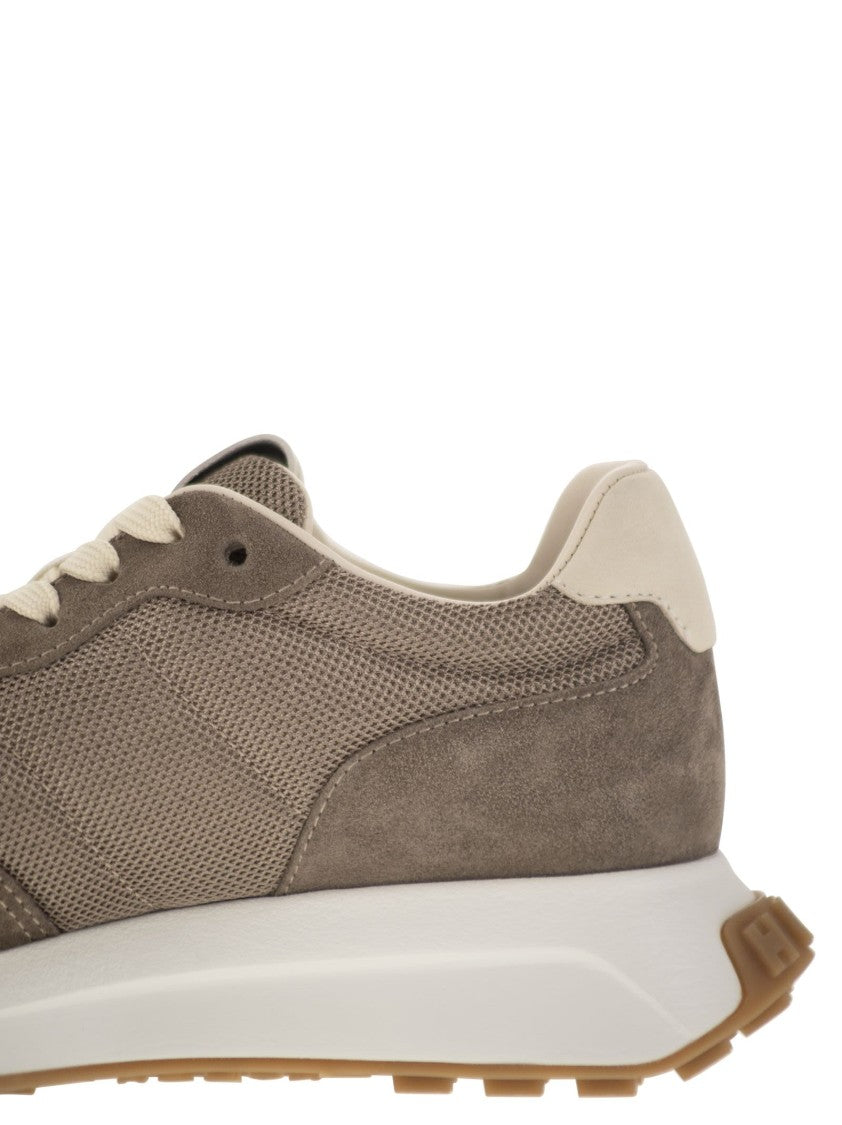 Hogan H641 - Leather And Canvas Trainers