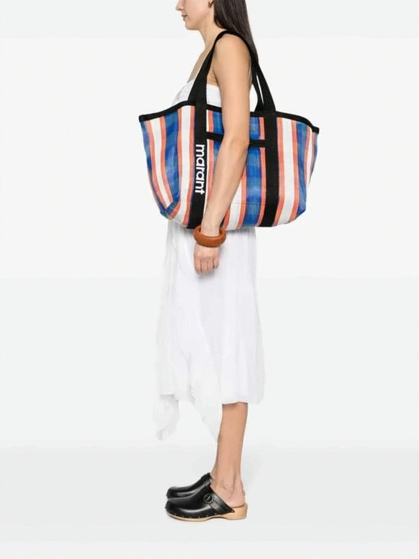 Isabel Marant Plaid Tote Bag With Durable Nylon Construction