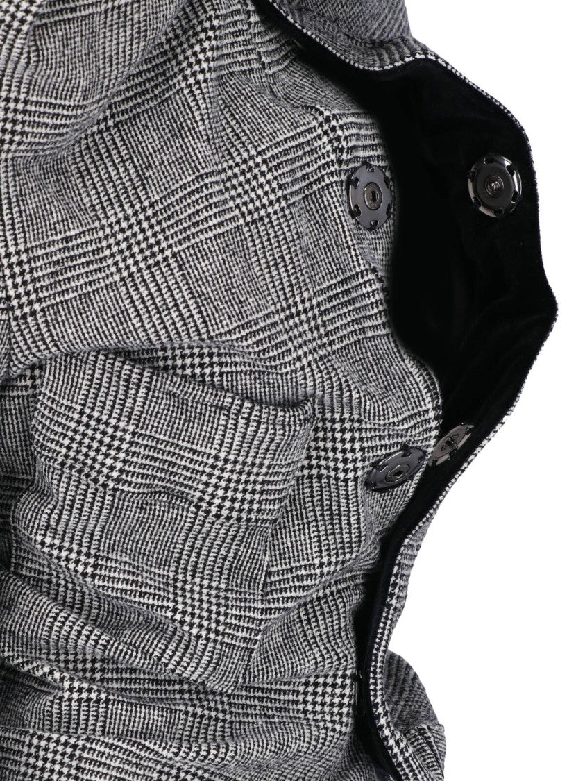 Junya Watanabe Grey Asymmetrical Ruched Button Wool-Blend Jacket