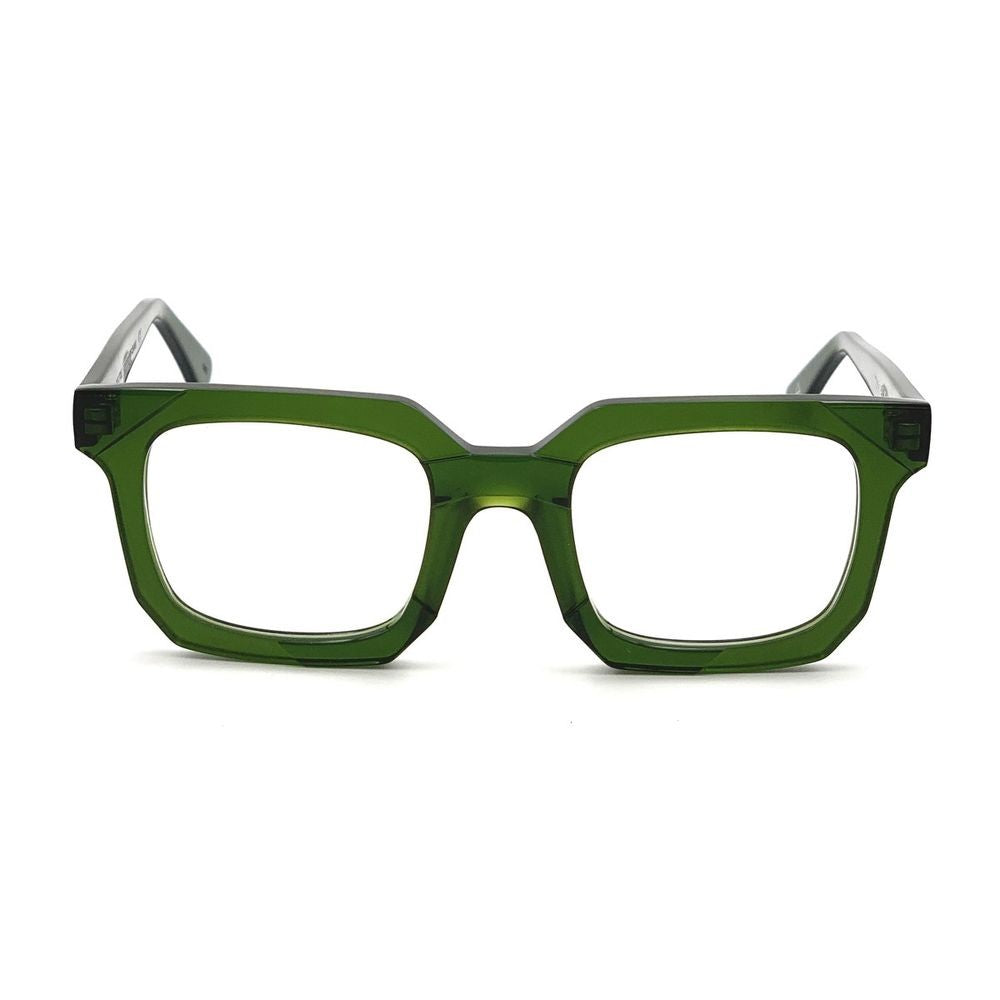 Toffoli Costantino T057 438 Green Translucent Green Rectangular Eyeglasses
