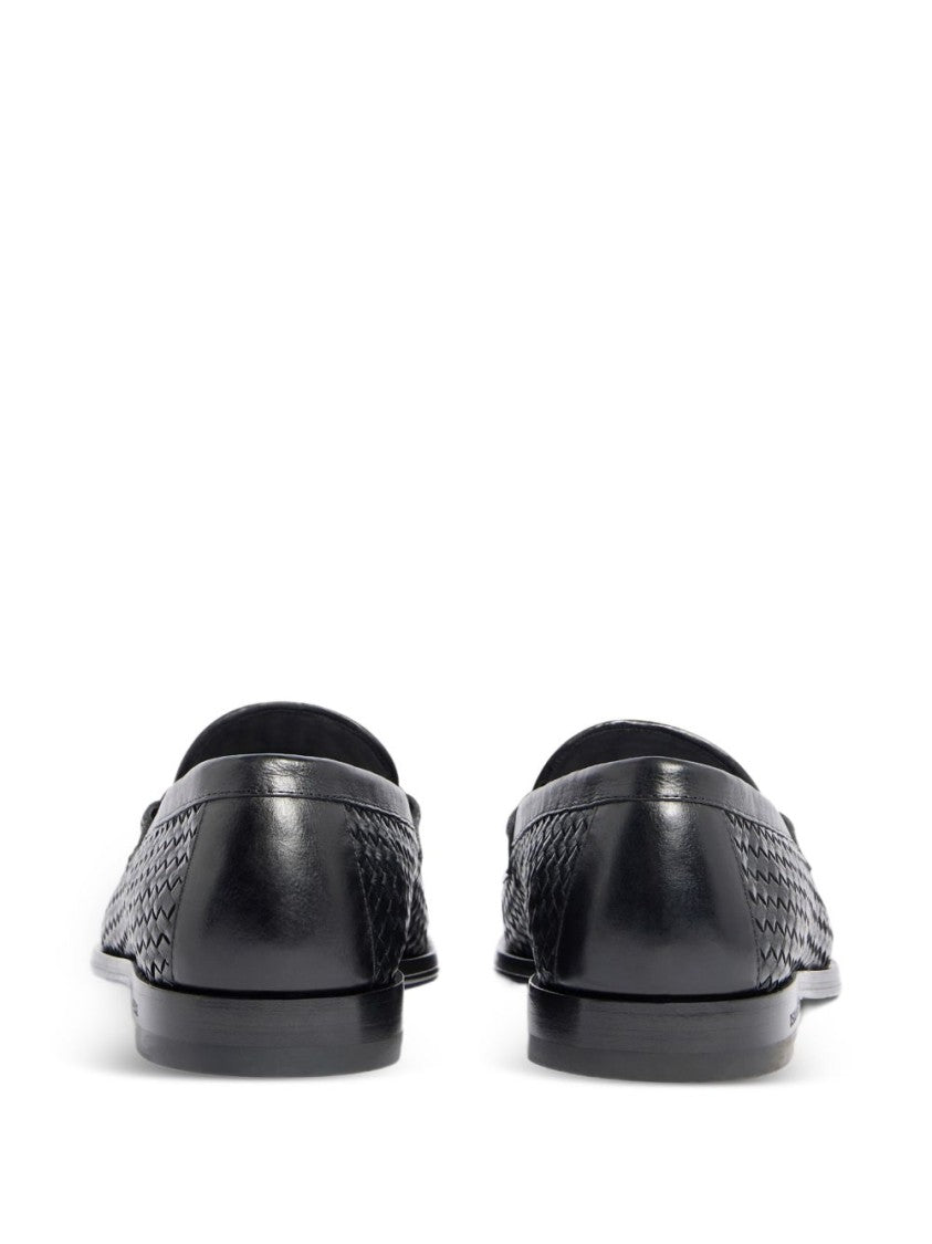 Dsquared2 Woven Texture Flat Shoes With Low Heel