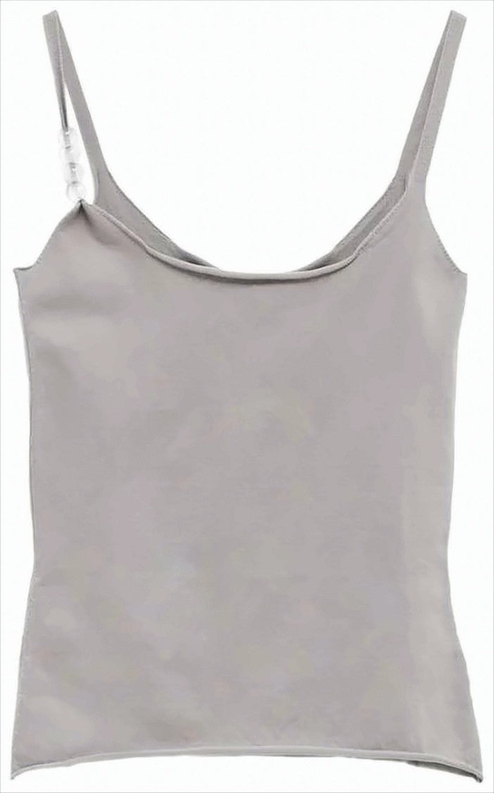 Paloma Wool Minimalist Grey Sleeveless Top With Gathered Detail
