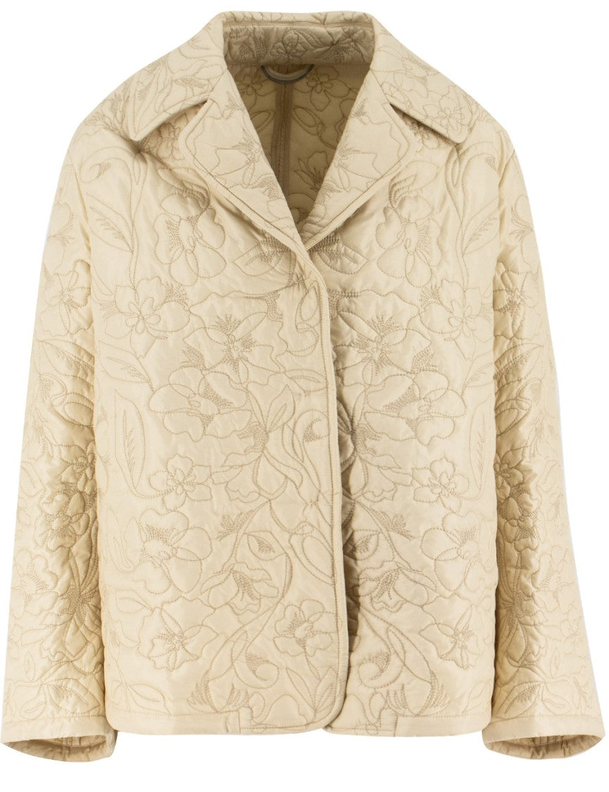 Ermanno Scervino Cut Jacket With Quilted Floral Detailing