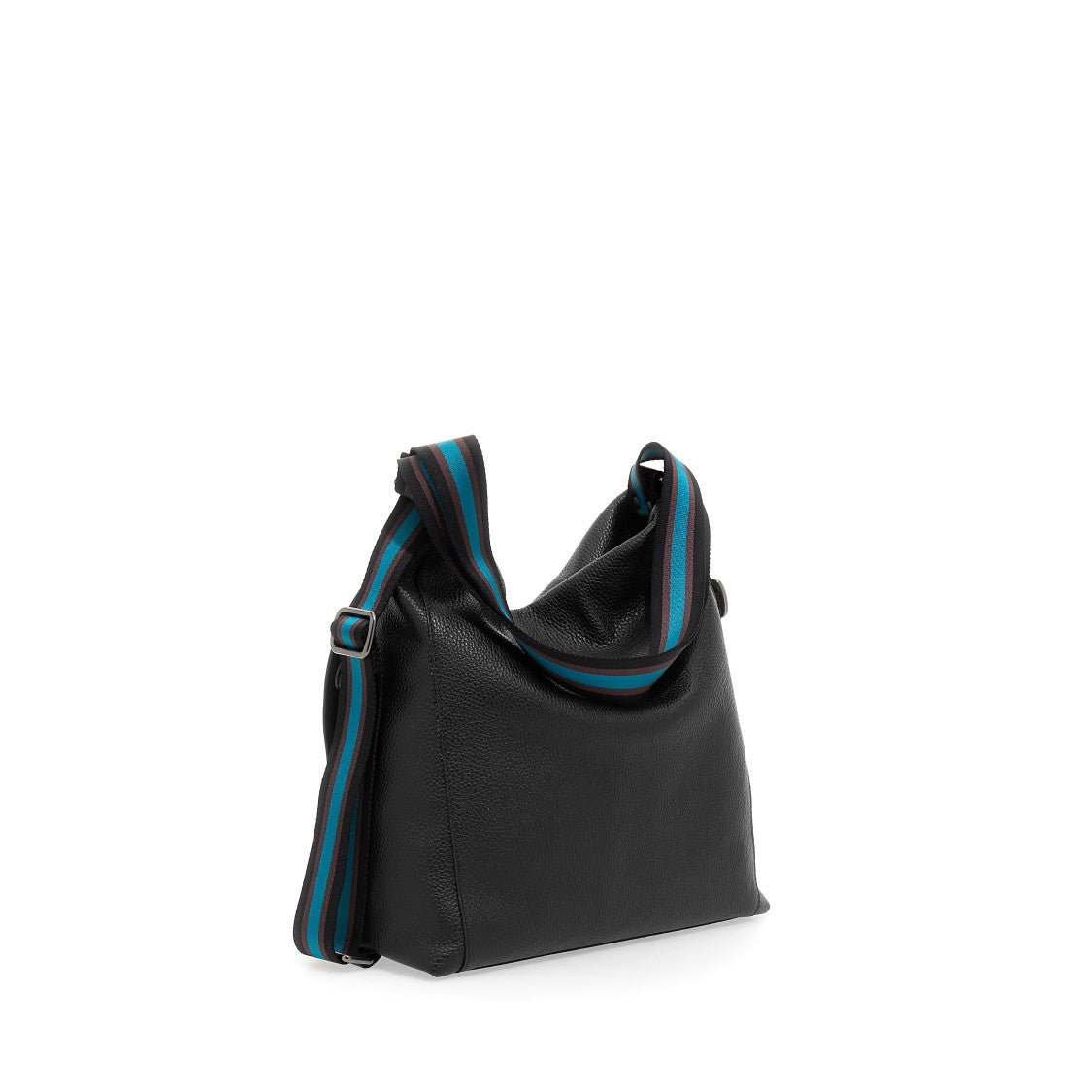 Gabs Textured Leather Shoulder Bag With Turquoise Accents