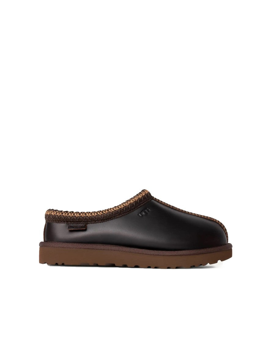 Ugg Women's Tasman Leather Slide In Regenerated Black