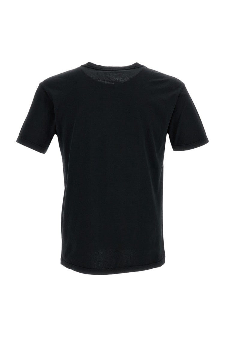 Rier Black Fitted Crew-Neck Cotton T-Shirt