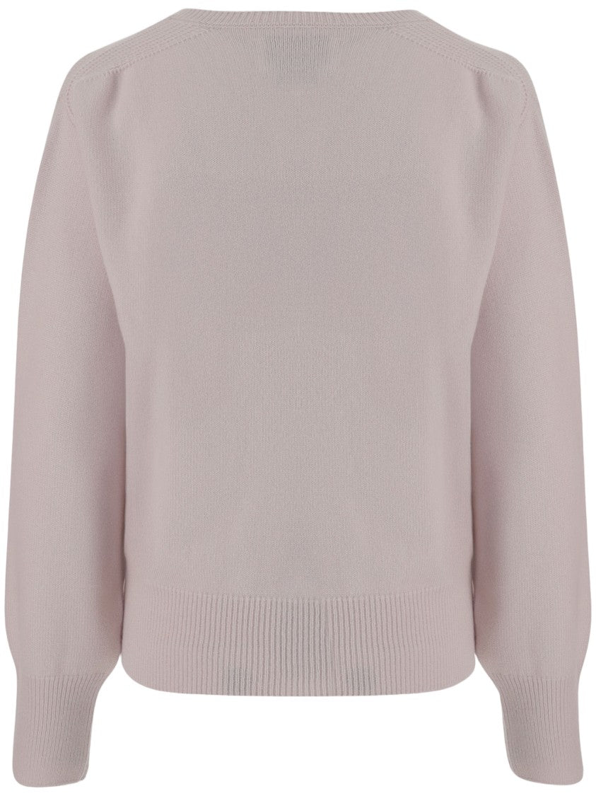 Sa Su Phi Cropped Cashmere Sweater With V-Neckline