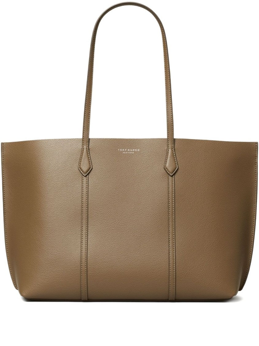 Tory Burch Brown Structured Leather Top-Handle Tote Bag