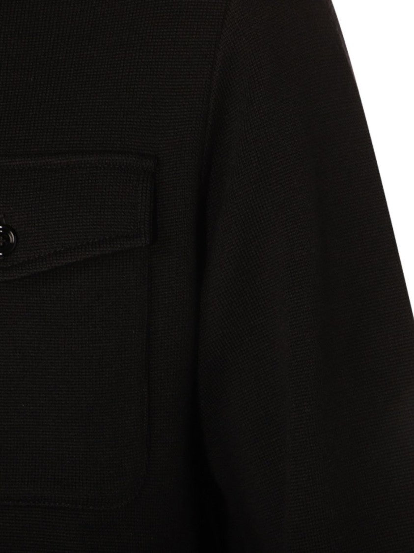 Lardini Textured Wool Knit Jacket With Button Fastening And Flap Pockets