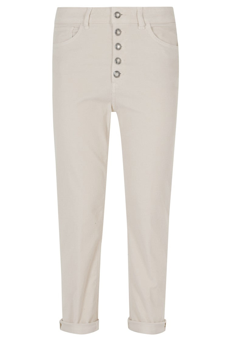 Dondup Koons Ivory Cotton-Blend Loose-Fit Jeans