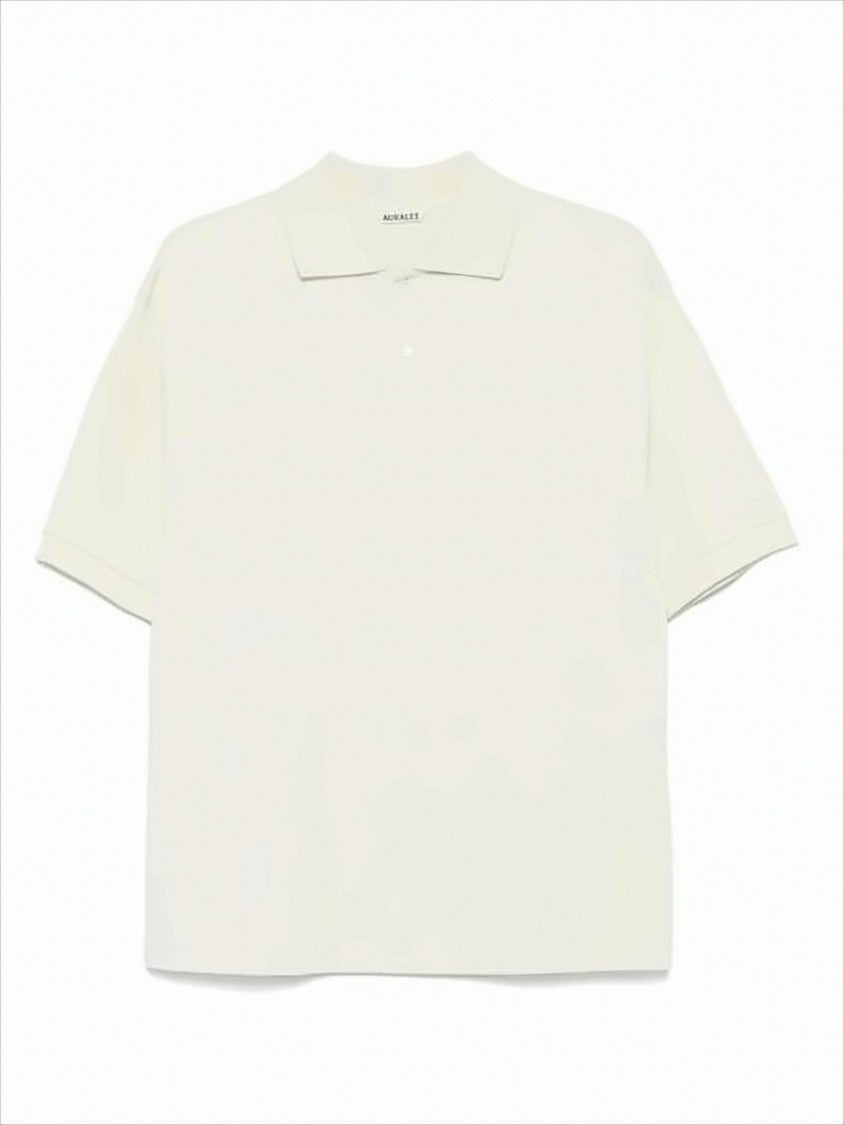 Auralee Relaxed-Fit White Polo Shirt With Boxy Silhouette