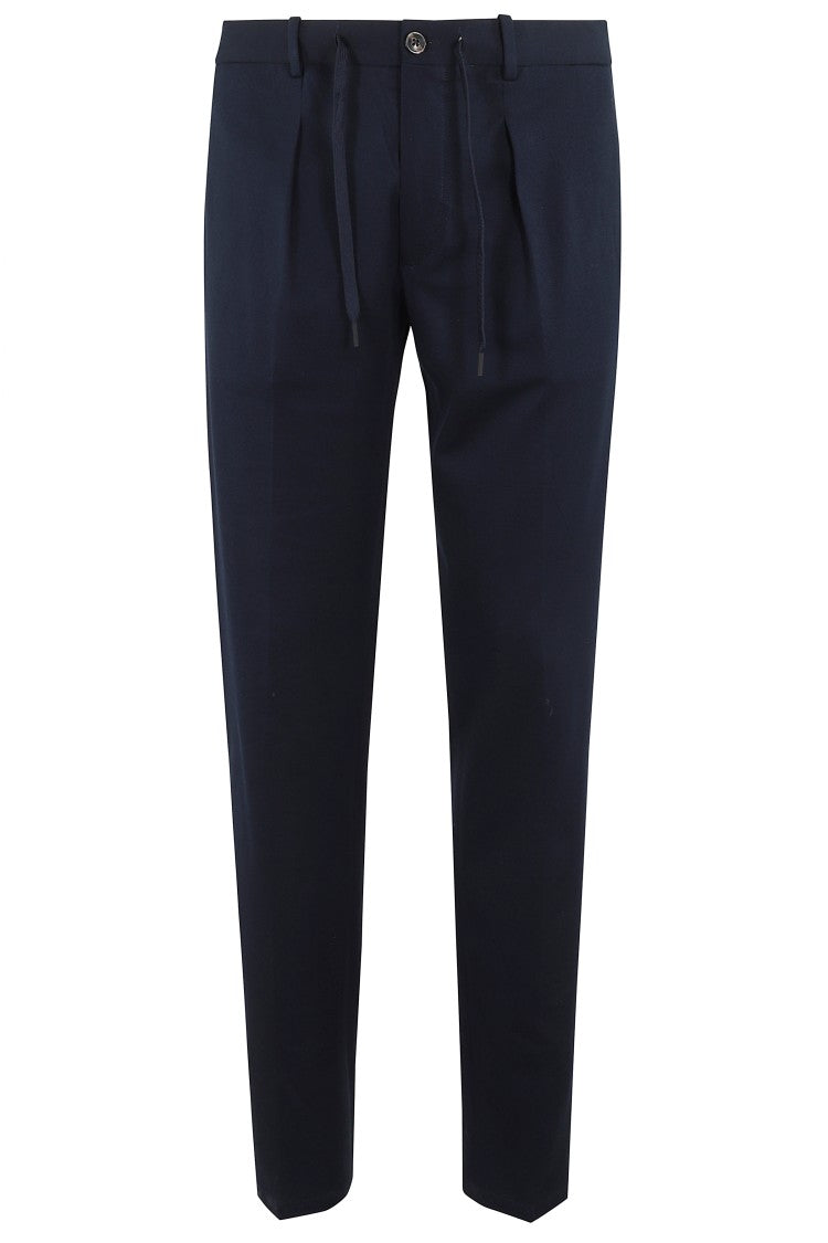 Circolo 1901 Cropped Blue Cotton Piquet Pants