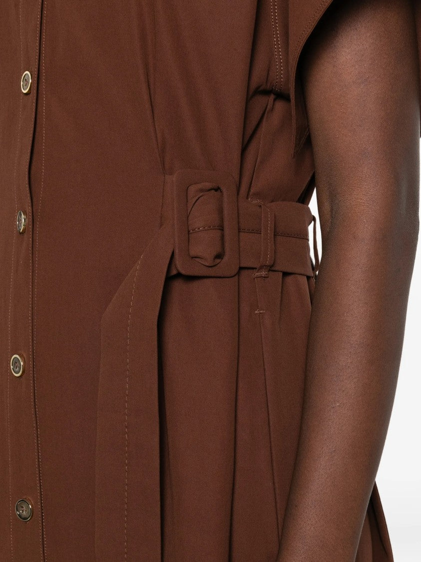 Pinko Alesha Midi Wide-Sleeve Fabric Dress