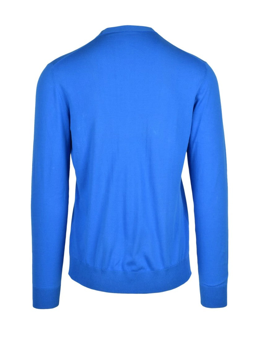 Paolo Pecora Blue Cotton Crewneck Sweater