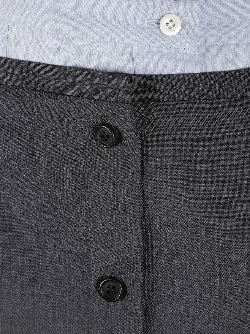 Prada Tailored Grey Mohair Chambre Mini Skirt